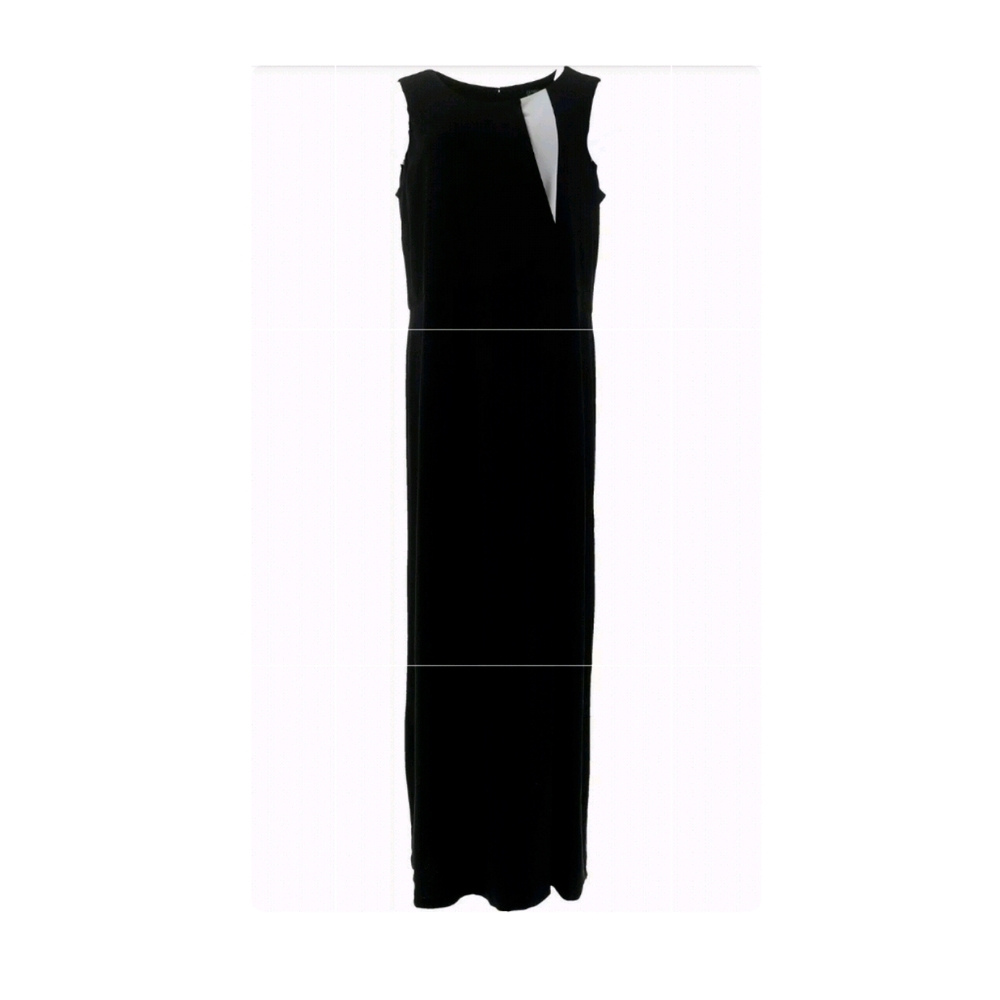 NwoT Dennis Basso Maxi Caviar Crepe Maxi Sz 16 Dress